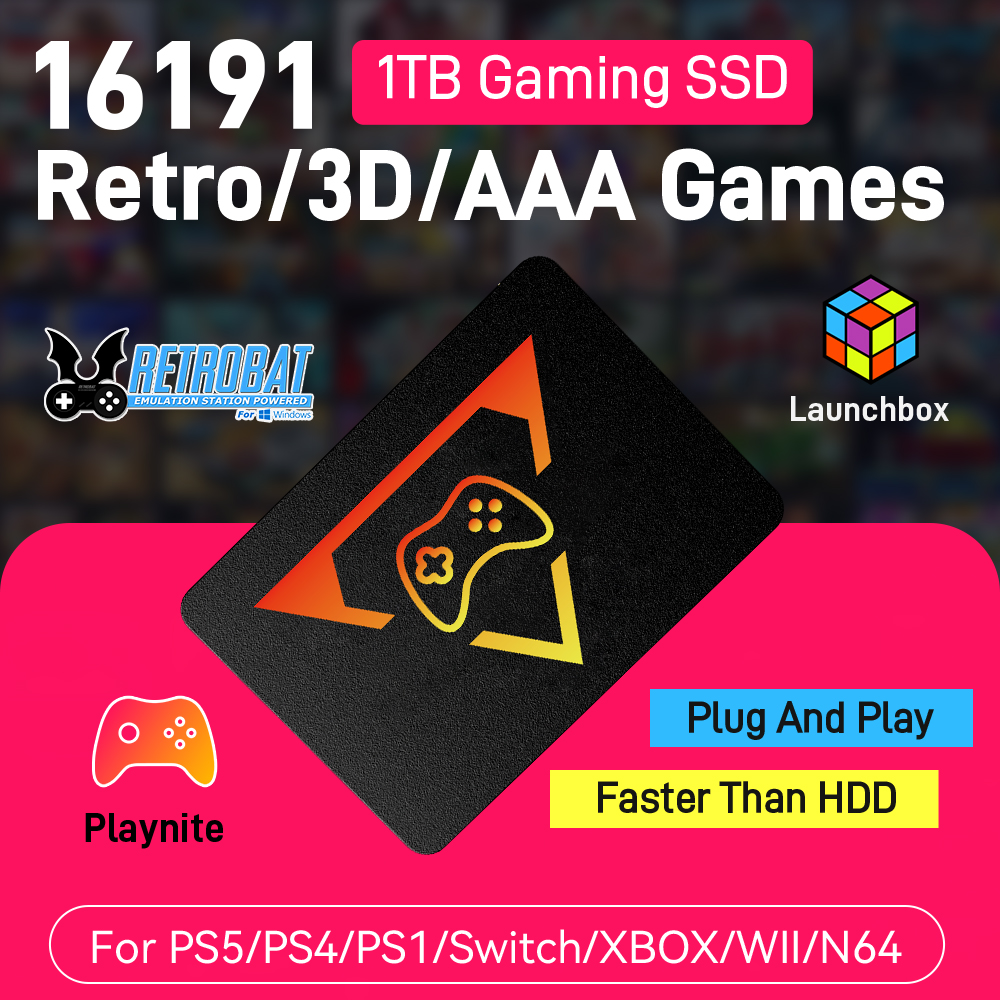 Retro Gaming Emulator Pc - Game SSD With 16191 PC/Retro Games