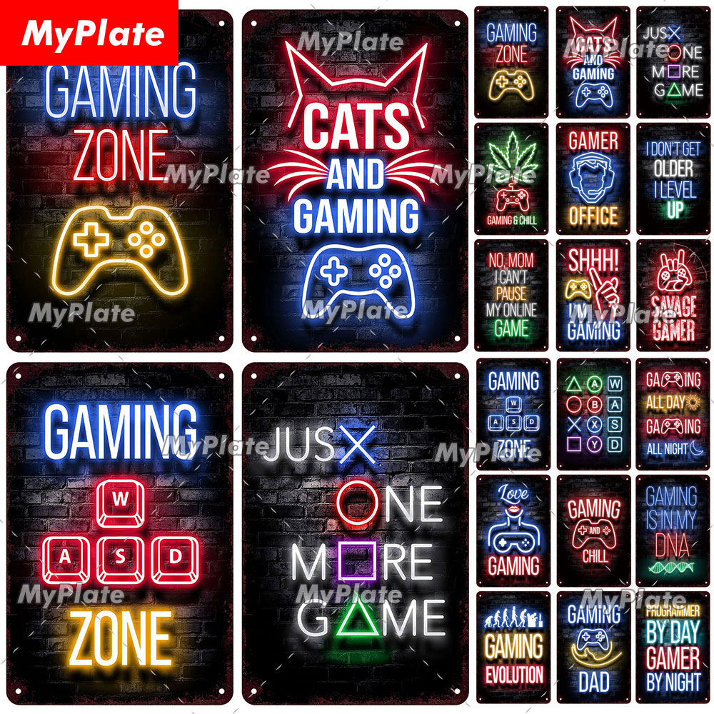 Retro Gaming Decor - [MyPlate] Vintage Gaming Zone Neon sign