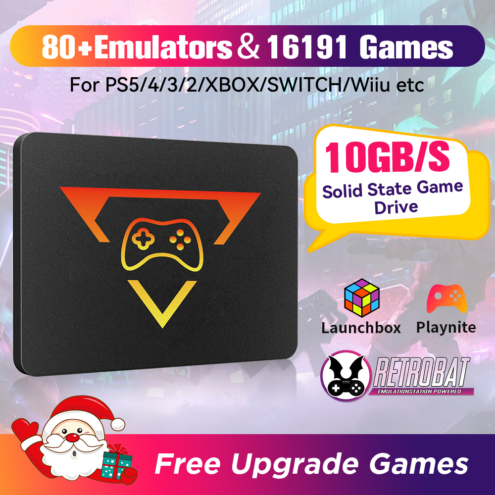 Retro Gaming Emulator Pc - Retro Gaming SSD for Switch/PS5/Xbox/PS4/PS3/PS2/WIIU 80+Emulators