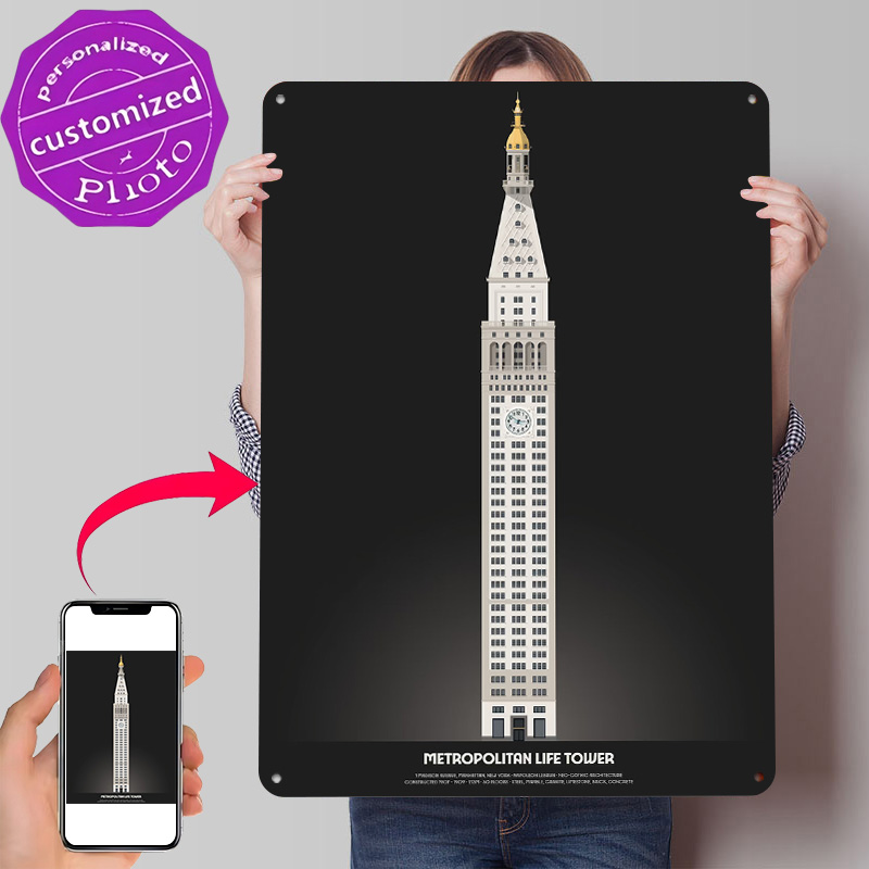 Retro Gaming Life - Metropolitan Life Tower Poster Customized Vintage