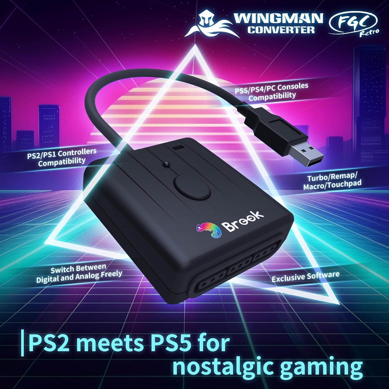 Retro Gaming Game Stick - Brook Wingman FGC Retro PS 1/PS