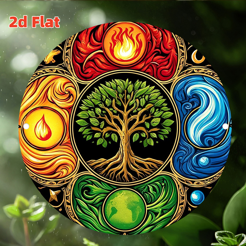Retro Gaming Life - 2D Flat, Four Elements Tree of