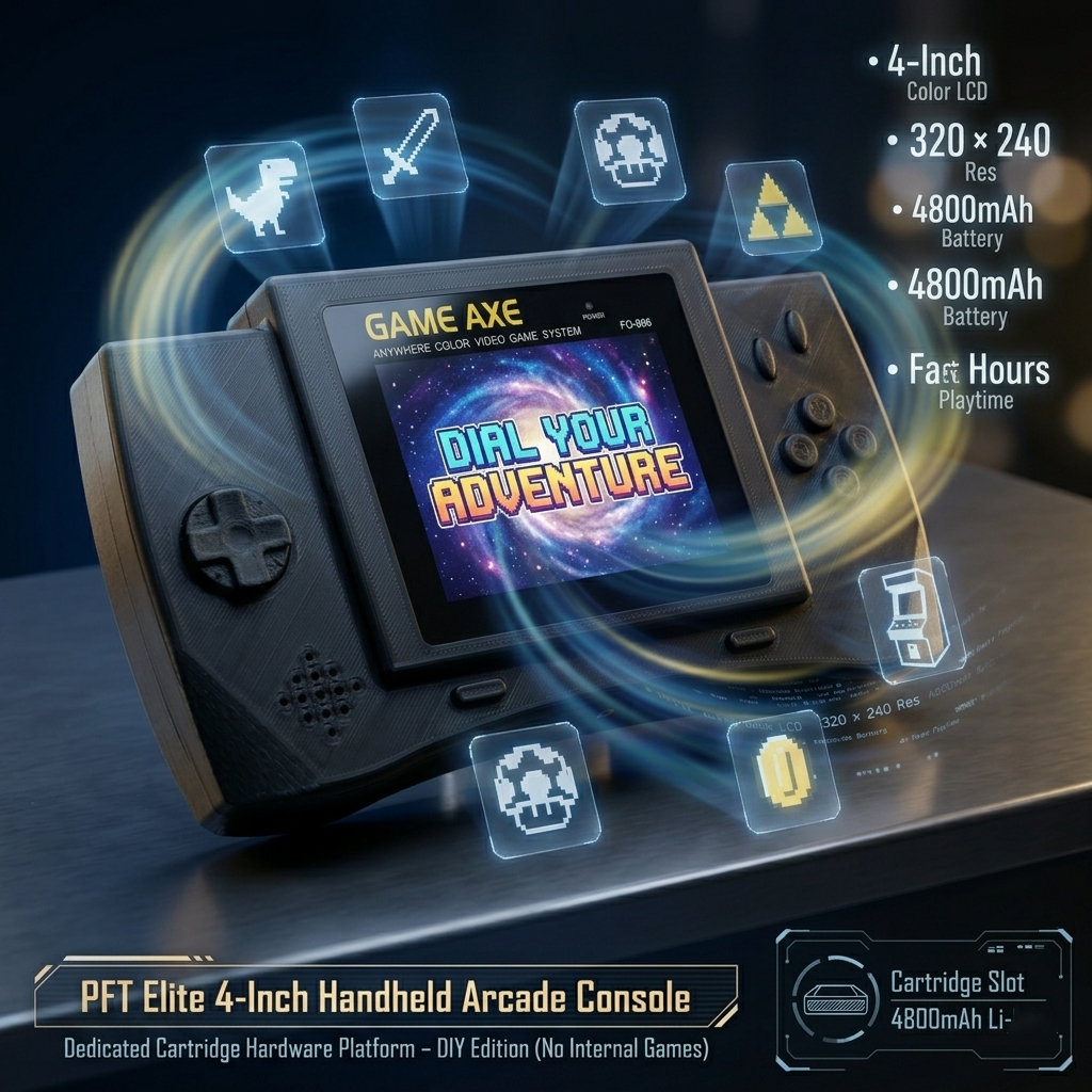 Retro Gaming Handheld Console - PFT Elite 4-Inch Handheld Arcade Console