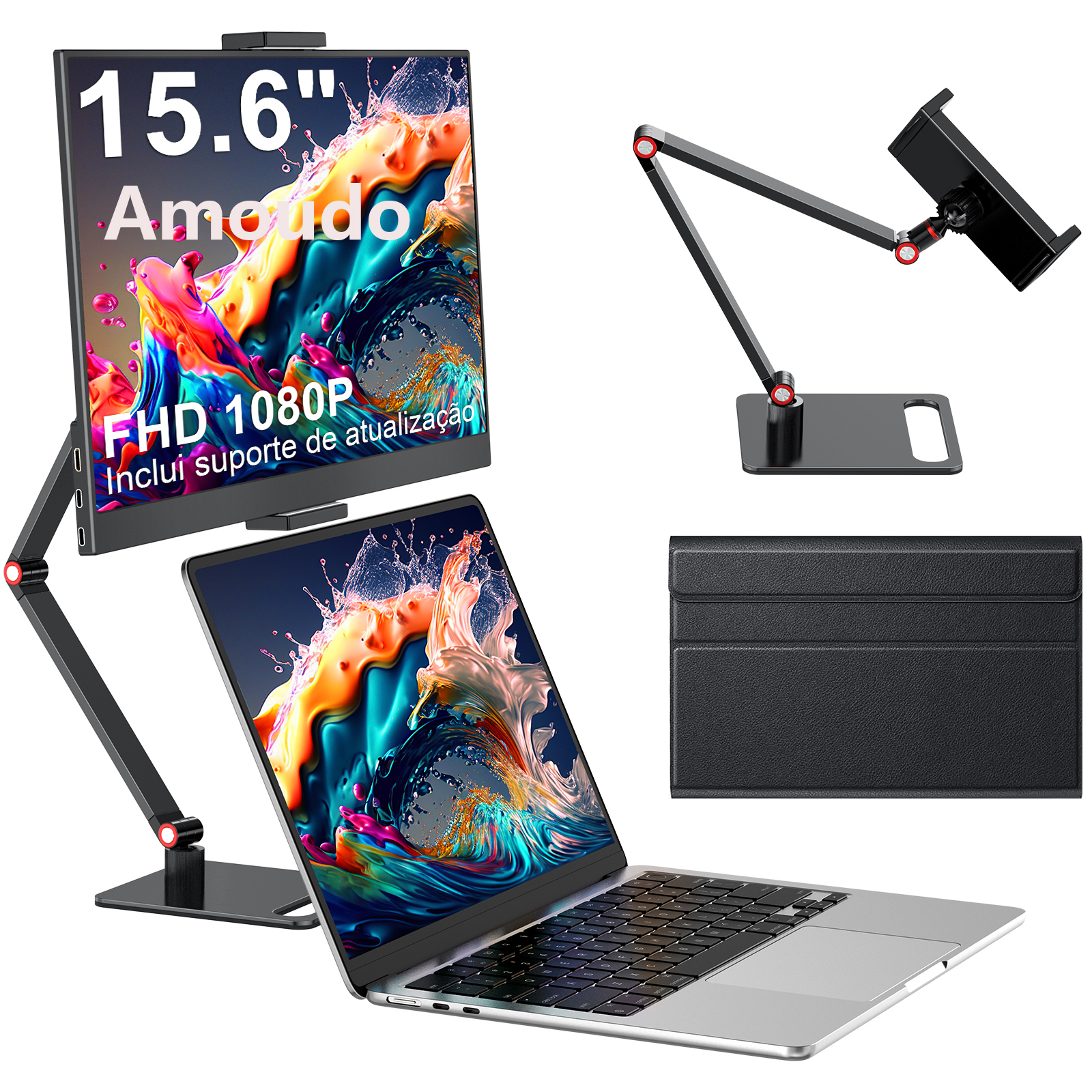 Crt Monitor Stand - Amoudo 15.6 Inch 1920x1080P Portable Monitor