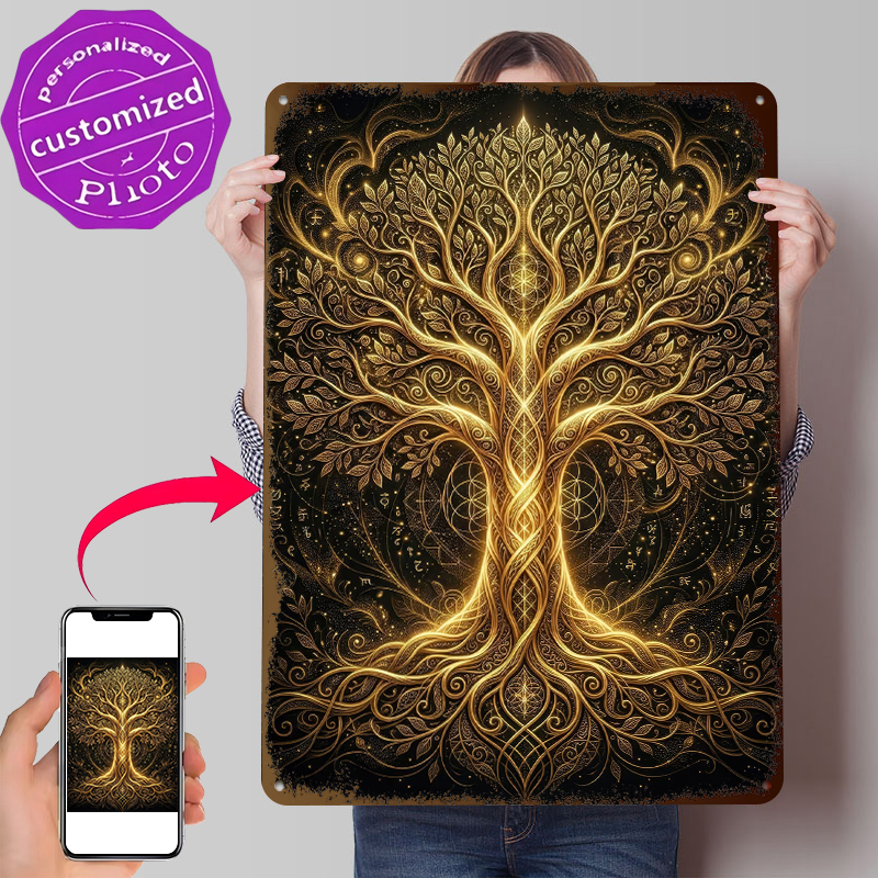 Retro Gaming Life - Golden Tree of Life Metal Poster