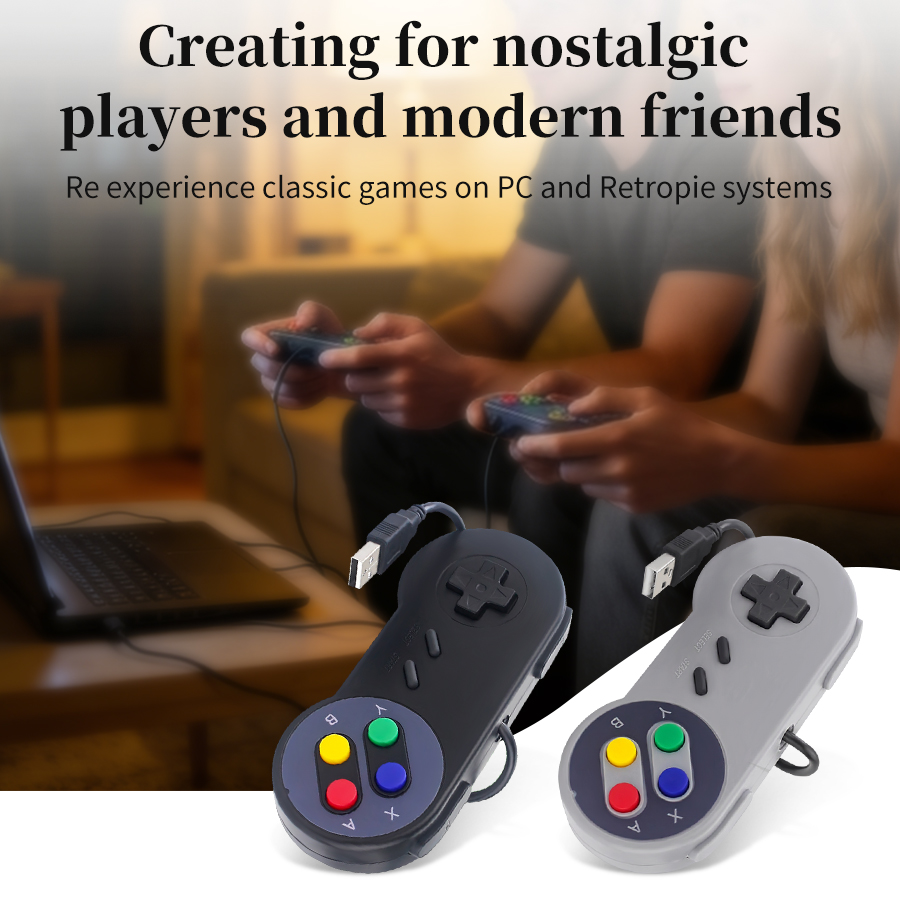 Retro Pc Gaming - Wired USB Gamepad Retro Gaming Joystick