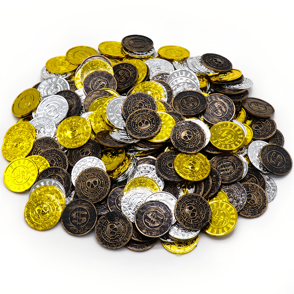 Retro Gaming Decor - 20/50/100pcs Retro Pirate Coin Halloween Decor