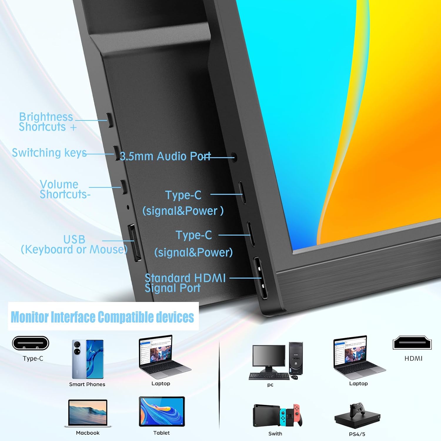 Portable Monitor 13.3Inch LED  - Crt Monitor Stand recensione e prezzo