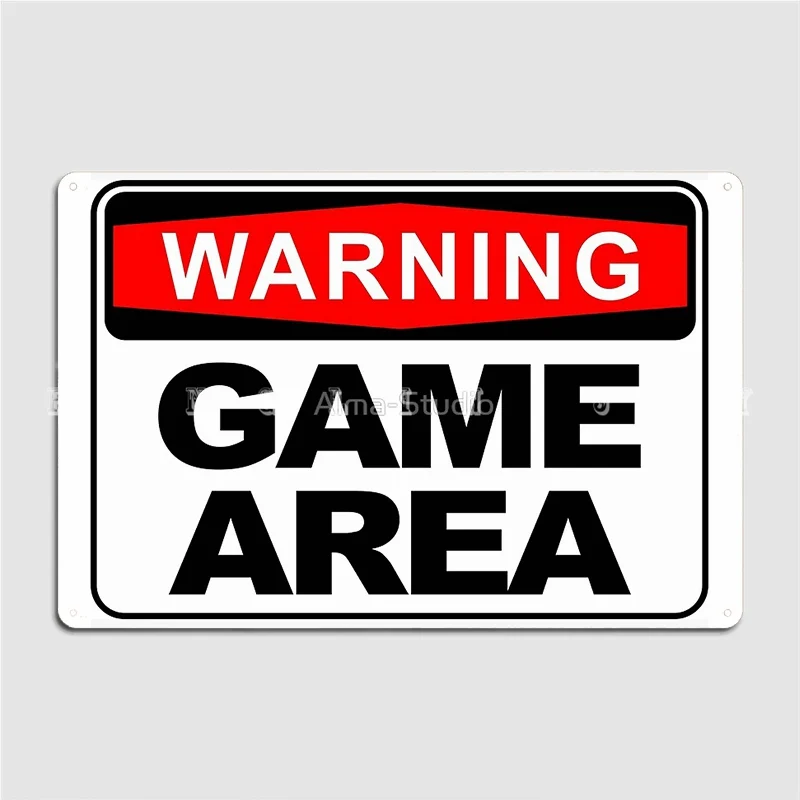 WARNING GAME AREA Retro Metal  - Retro Gaming Decor recensione e prezzo