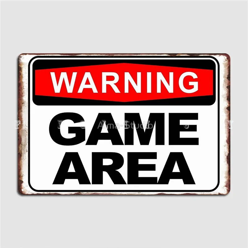 WARNING GAME AREA Retro Metal  - Retro Gaming Decor recensione e prezzo