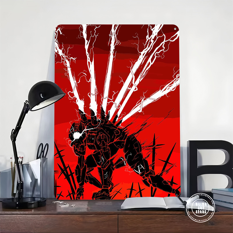 Mech With Lightning on Red Bac - Background Retro Gaming recensione e prezzo