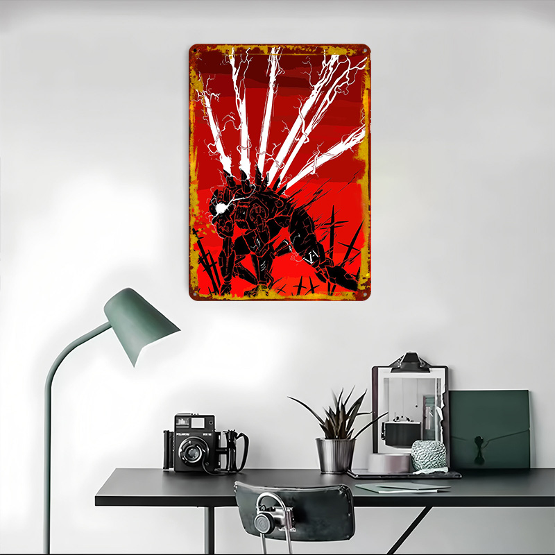 Mech With Lightning on Red Bac - Background Retro Gaming recensione e prezzo